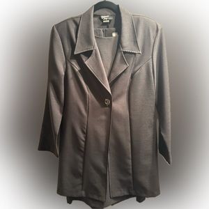 Dawn Joy Fashions Blazer/Shell dress with toggle clasp, back slit, & detailing